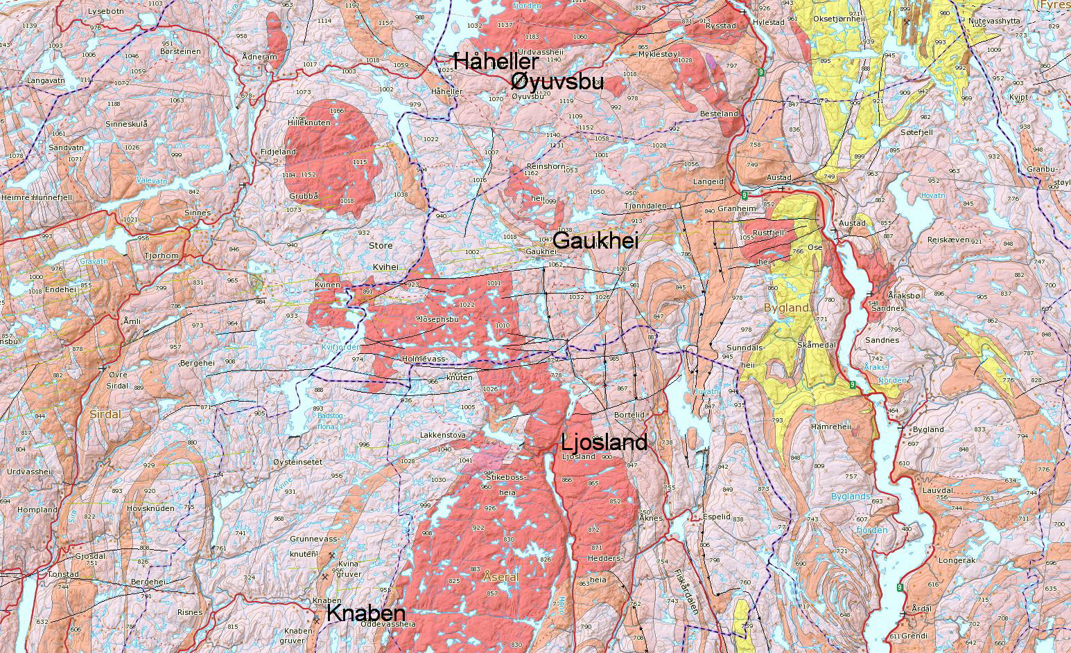 Berggrunnskart Etappe 1